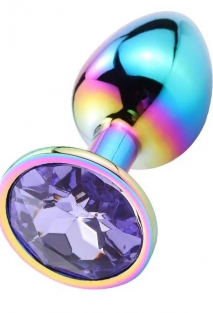 Ta�l� �ok Renkli �elik Anal Plug - B�y�k Boy